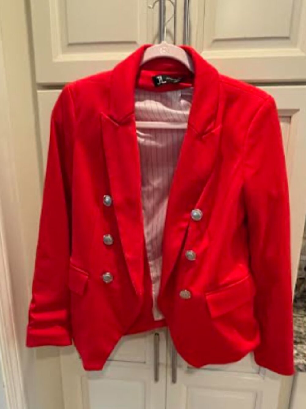 Jules & Leopold Red Double-Breasted Blazer-Small